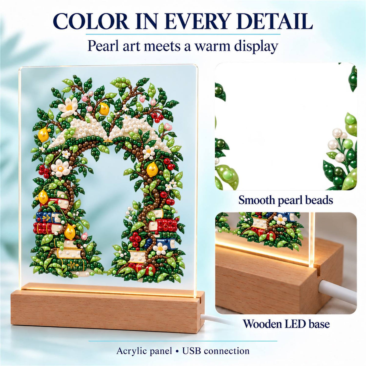 Book-Lined Garden Archway (Light-Up Pearl Painting)