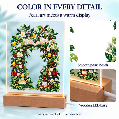 Book-Lined Garden Archway (Light-Up Pearl Painting)