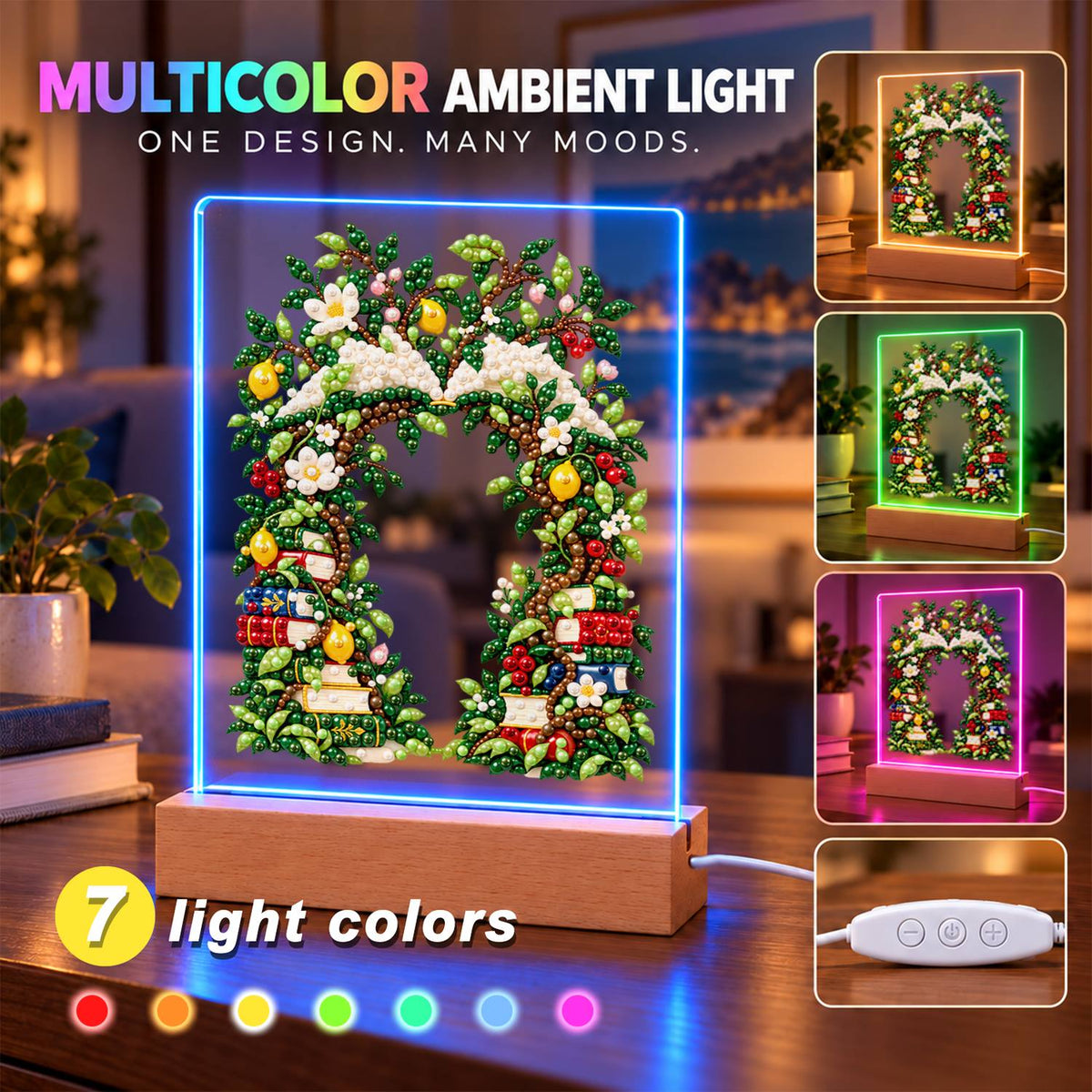 Book-Lined Garden Archway (Light-Up Pearl Painting)
