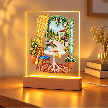 Lemon Tree by a Sunny Window (Light-Up Pearl Painting)