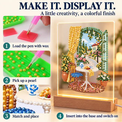 Lemon Tree by a Sunny Window (Light-Up Pearl Painting)