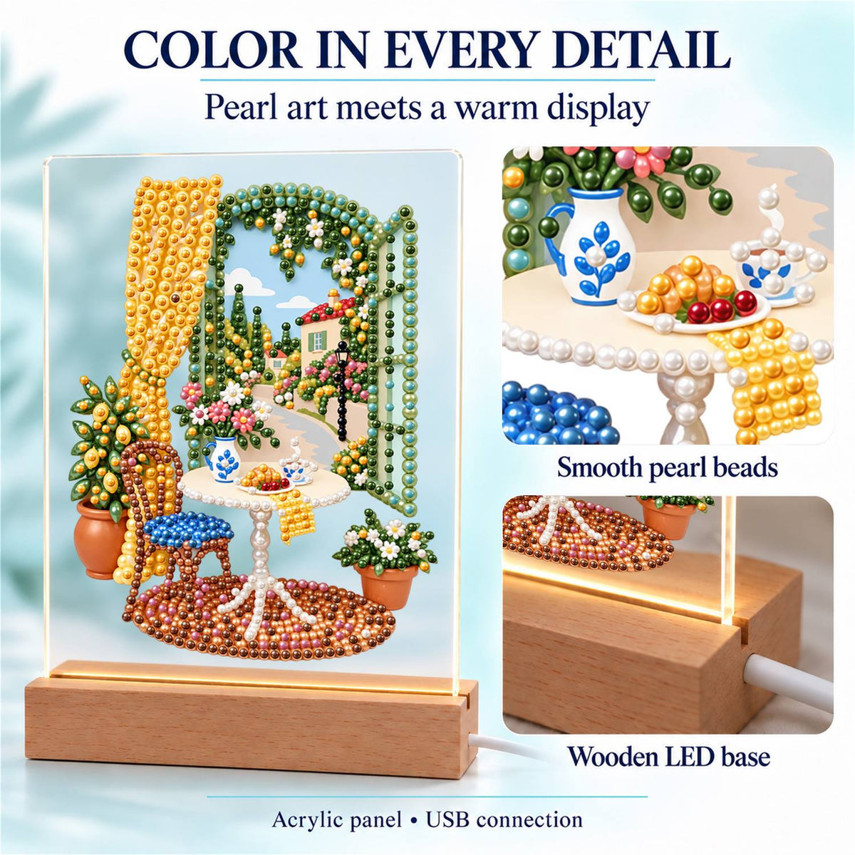Lemon Tree by a Sunny Window (Light-Up Pearl Painting)