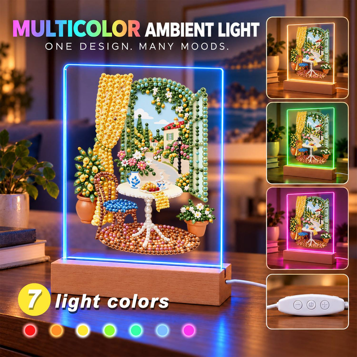 Lemon Tree by a Sunny Window (Light-Up Pearl Painting)