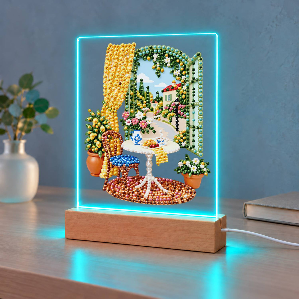 Lemon Tree by a Sunny Window (Light-Up Pearl Painting)