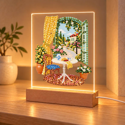 Lemon Tree by a Sunny Window (Light-Up Pearl Painting)