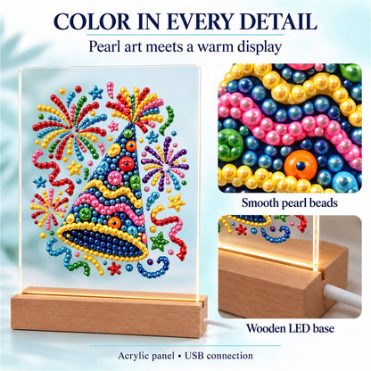 Polka-Dot Party Hat Celebration (Light-Up Pearl Painting)