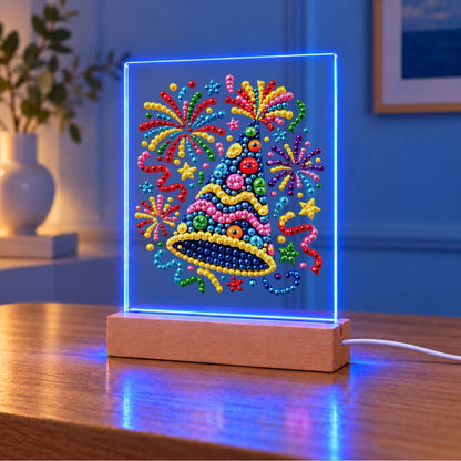 Polka-Dot Party Hat Celebration (Light-Up Pearl Painting)