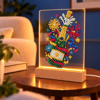 Popping Bubbly and Fireworks (Light-Up Pearl Painting)