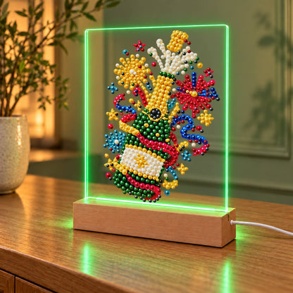 Popping Bubbly and Fireworks (Light-Up Pearl Painting)