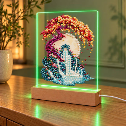Twisting Tree Over a Waterfall (Light-Up Pearl Painting)