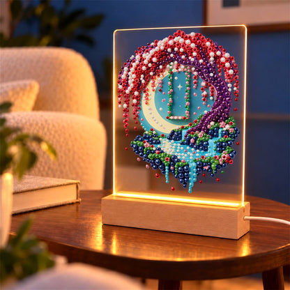 Moon Swing Under Wisteria (Light-Up Pearl Painting)