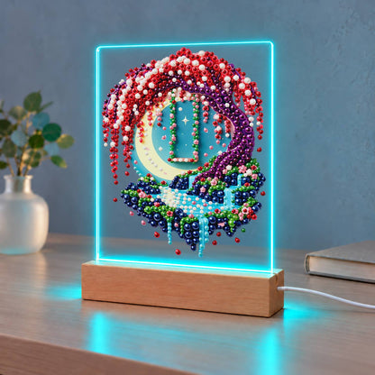 Moon Swing Under Wisteria (Light-Up Pearl Painting)