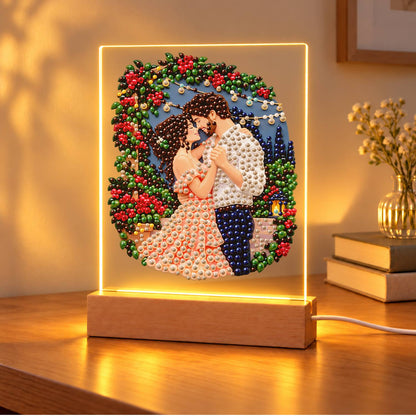 Kiss Under a Rose Arch (Light-Up Pearl Painting)