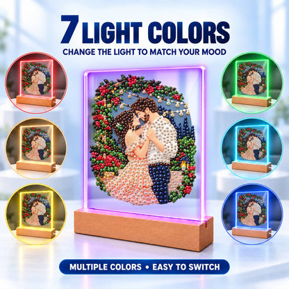Kiss Under a Rose Arch (Light-Up Pearl Painting)