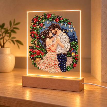 Kiss Under a Rose Arch (Light-Up Pearl Painting)