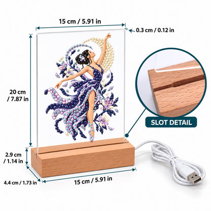 Lilac Dancer in Swirling Silk (Light-Up Pearl Painting)