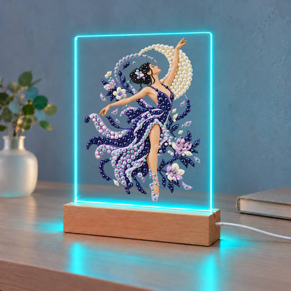 Lilac Dancer in Swirling Silk (Light-Up Pearl Painting)