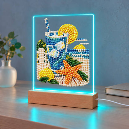 Iced Lemonade with a Starfish (Light-Up Pearl Painting)