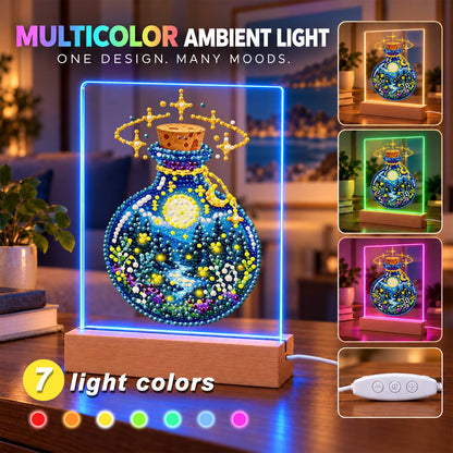 Starry Night in a Potion Bottle (Light-Up Pearl Painting)