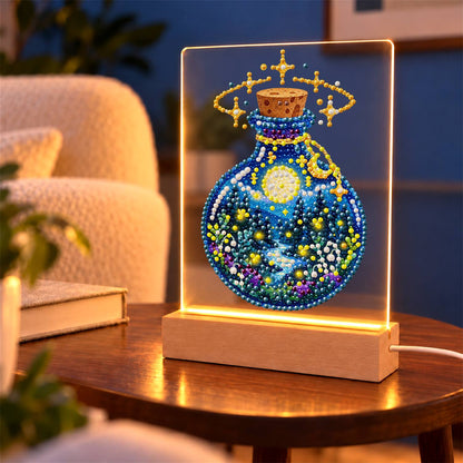 Starry Night in a Potion Bottle (Light-Up Pearl Painting)