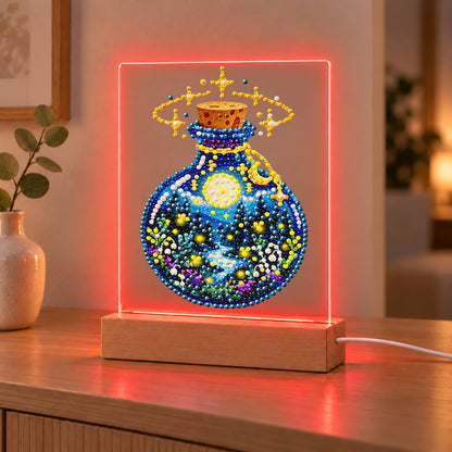 Starry Night in a Potion Bottle (Light-Up Pearl Painting)