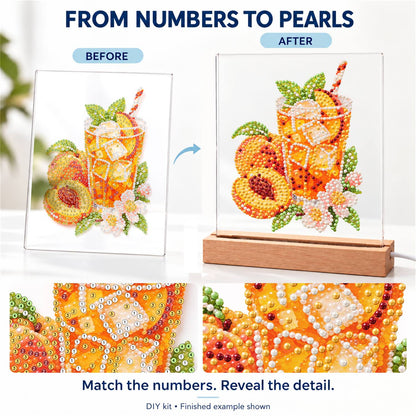 Iced Peach Tea with Blossoms (Light-Up Pearl Painting)