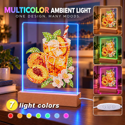Iced Peach Tea with Blossoms (Light-Up Pearl Painting)