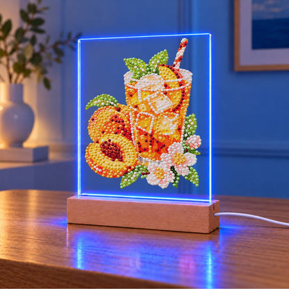 Iced Peach Tea with Blossoms (Light-Up Pearl Painting)