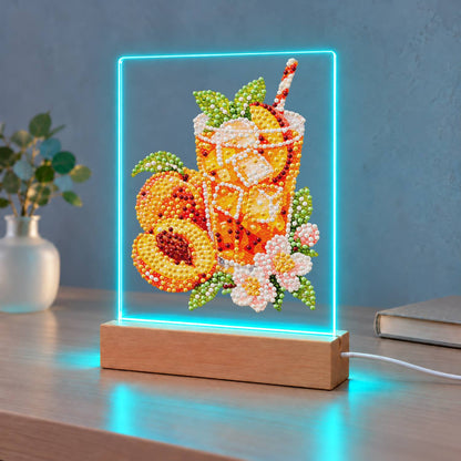 Iced Peach Tea with Blossoms (Light-Up Pearl Painting)