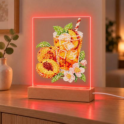 Iced Peach Tea with Blossoms (Light-Up Pearl Painting)