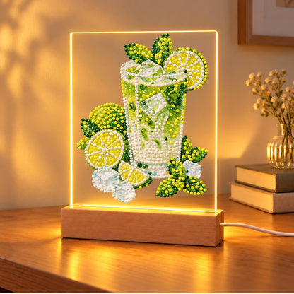 Lime Mojito with Fresh Mint (Light-Up Pearl Painting)