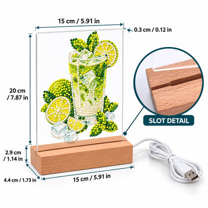 Lime Mojito with Fresh Mint (Light-Up Pearl Painting)