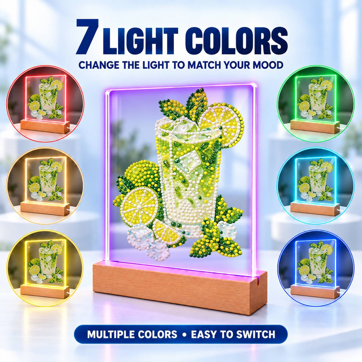 Lime Mojito with Fresh Mint (Light-Up Pearl Painting)