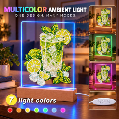 Lime Mojito with Fresh Mint (Light-Up Pearl Painting)