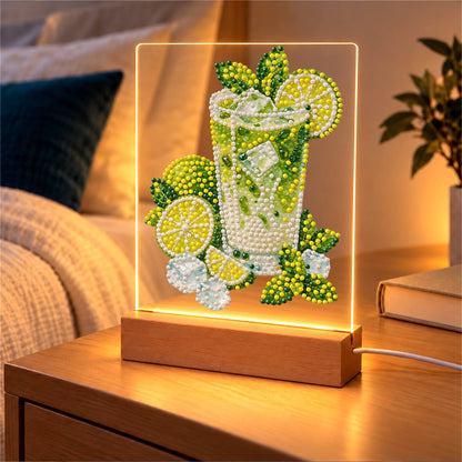 Lime Mojito with Fresh Mint (Light-Up Pearl Painting)