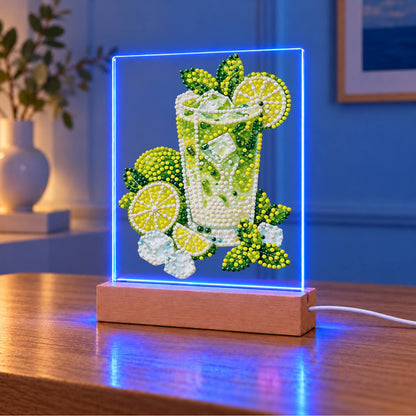 Lime Mojito with Fresh Mint (Light-Up Pearl Painting)