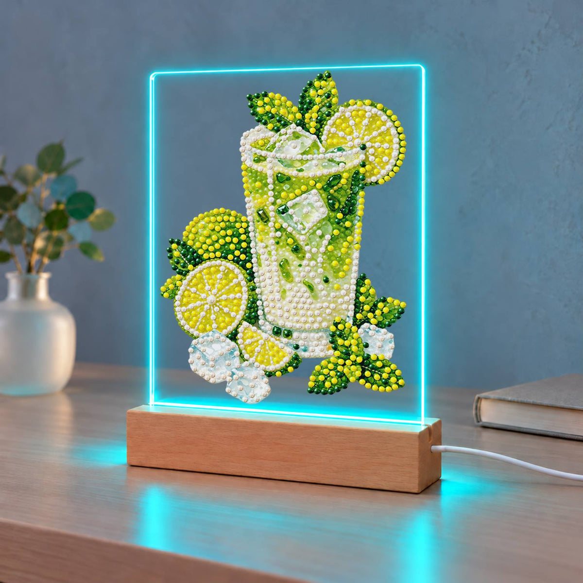 Lime Mojito with Fresh Mint (Light-Up Pearl Painting)