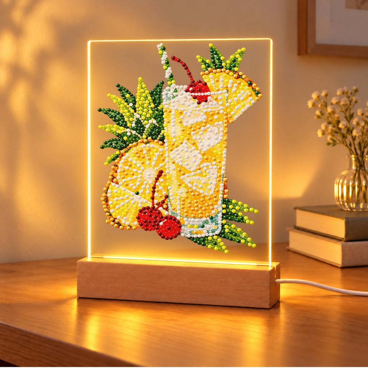 Pineapple Lemonade with Cherries (Light-Up Pearl Painting)