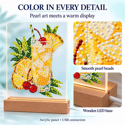 Pineapple Lemonade with Cherries (Light-Up Pearl Painting)
