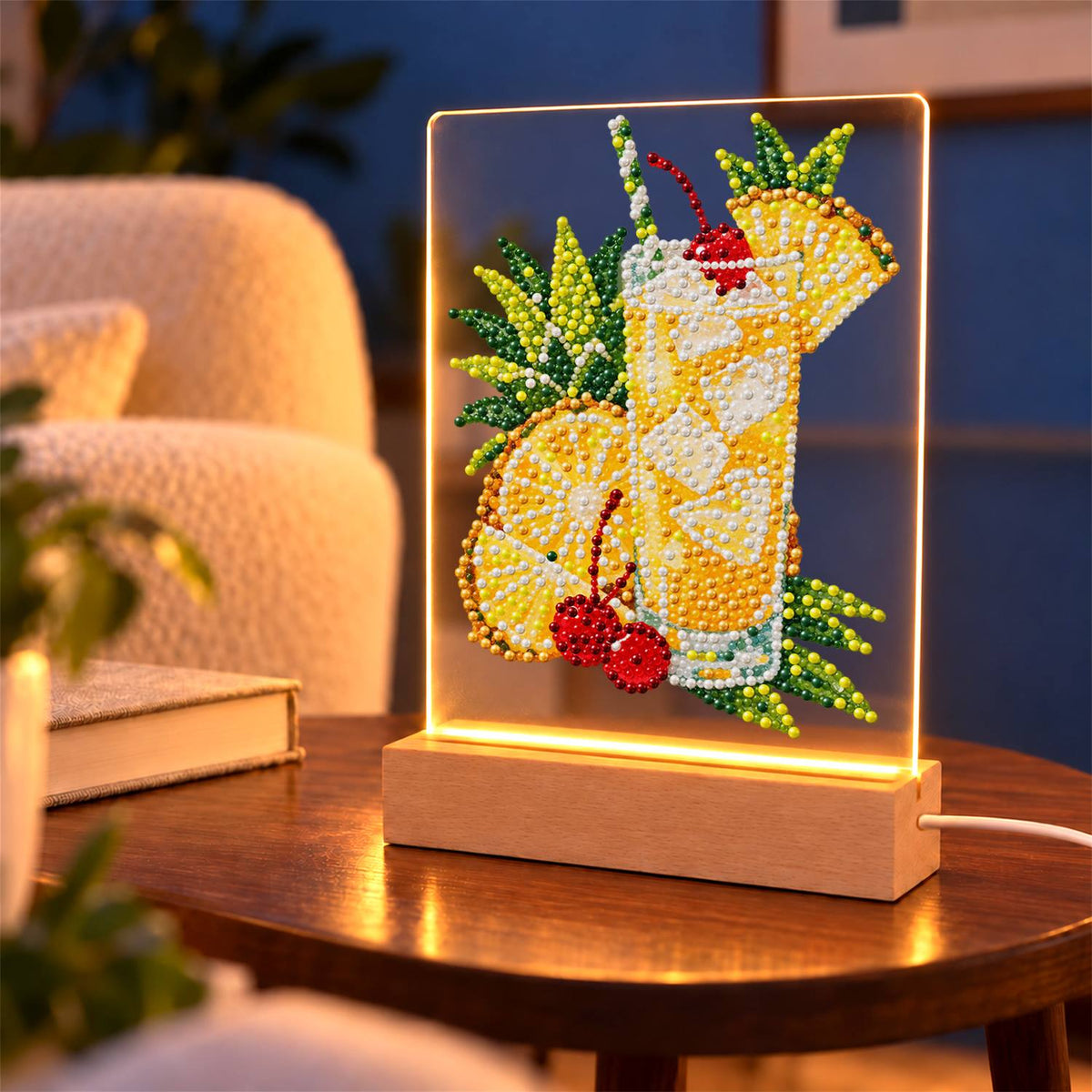 Pineapple Lemonade with Cherries (Light-Up Pearl Painting)
