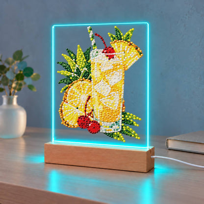 Pineapple Lemonade with Cherries (Light-Up Pearl Painting)