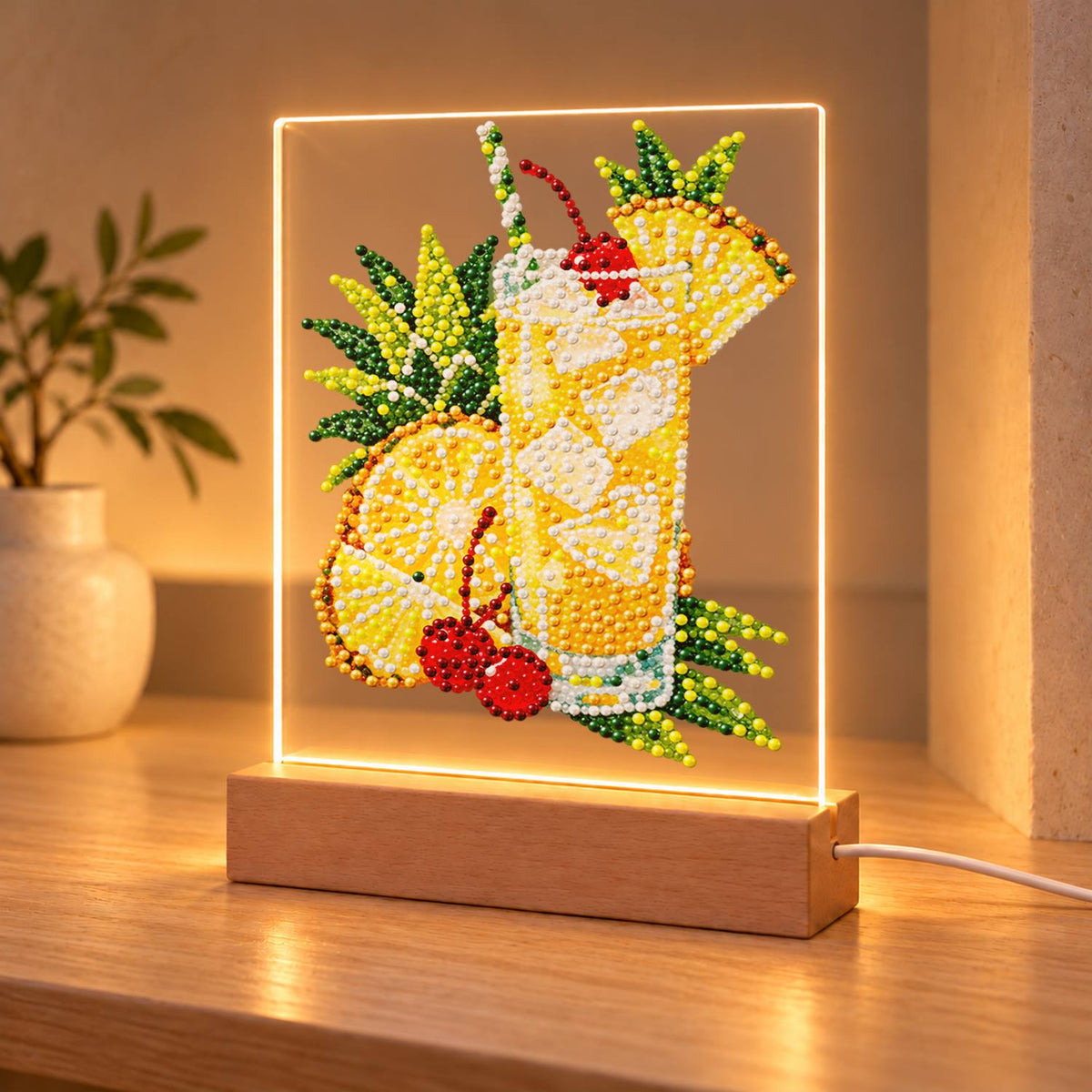 Pineapple Lemonade with Cherries (Light-Up Pearl Painting)