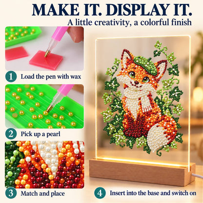Fox in a Green Beret (Light-Up Pearl Painting)