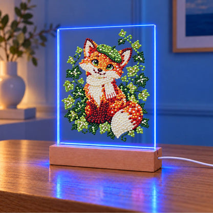 Fox in a Green Beret (Light-Up Pearl Painting)