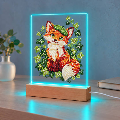 Fox in a Green Beret (Light-Up Pearl Painting)