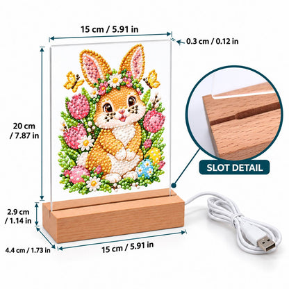 Flower-Crowned Bunny with Eggs (Light-Up Pearl Painting)