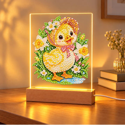 Duckling in a Spring Bonnet (Light-Up Pearl Painting)