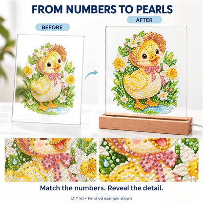 Duckling in a Spring Bonnet (Light-Up Pearl Painting)