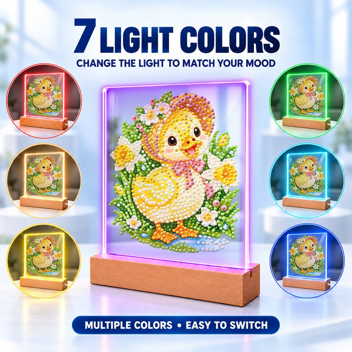 Duckling in a Spring Bonnet (Light-Up Pearl Painting)