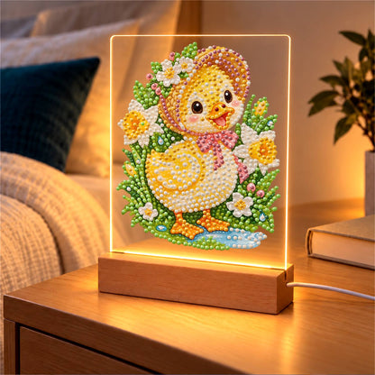 Duckling in a Spring Bonnet (Light-Up Pearl Painting)